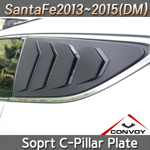 Korea DXSOAUTO Silver Circle C Pillar Window Plate Mask for Hyundai Tucson 2018